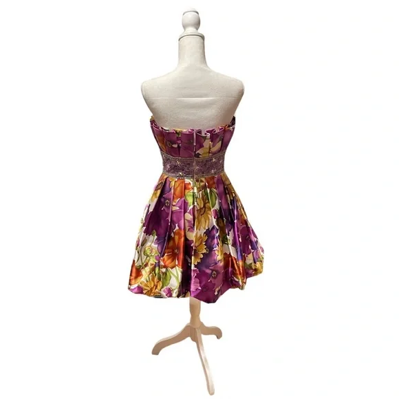 Authentic Tony Bowls Le Gala Short Prom Dress 110584 Multi Color Like New!!
